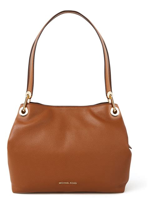 raven schoudertas van leer michael kors|Raven Large Leather Shoulder Bag .